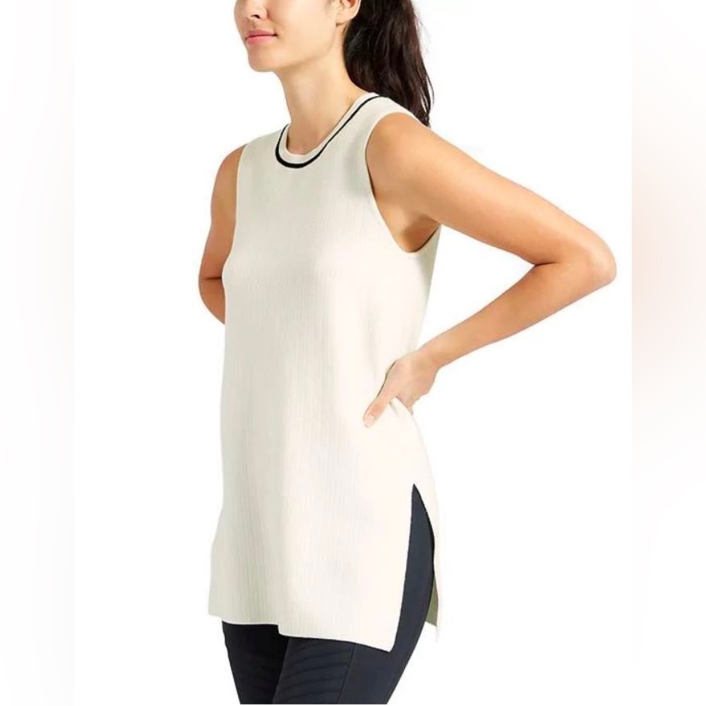 Athleta Sleeveless On The Town Sweater Knit Ribbed Tunic Top Size Extra Large